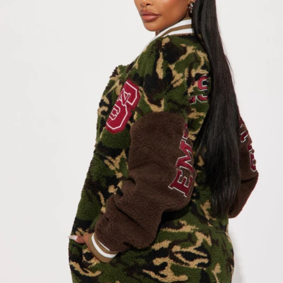 Camo Varsity Bomber Jacket - Picture 5 of 8